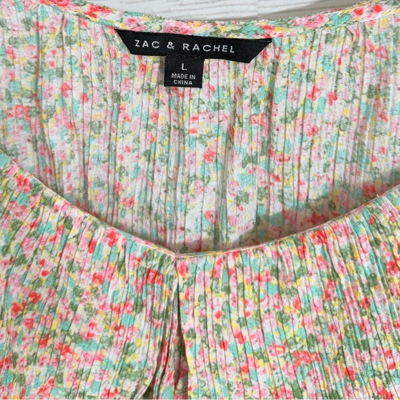 Zac & Rachael Women’s Pink Floral Rayon Boho Top. Size L - Picture 6 of 7